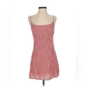 Reformation red squiggle mini dress Sz 4